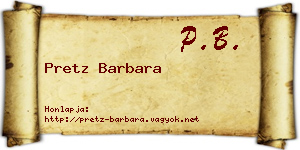 Pretz Barbara névjegykártya